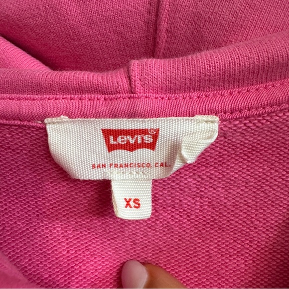 Levi’s Small Logo Full Zip Hooded Sweatshirt Pink - Picture 3 of 3